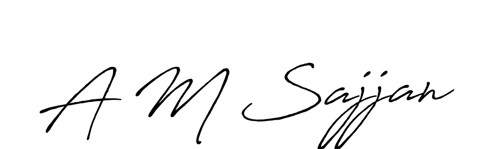 Use a signature maker to create a handwritten signature online. With this signature software, you can design (Antro_Vectra_Bolder) your own signature for name A M Sajjan. A M Sajjan signature style 7 images and pictures png