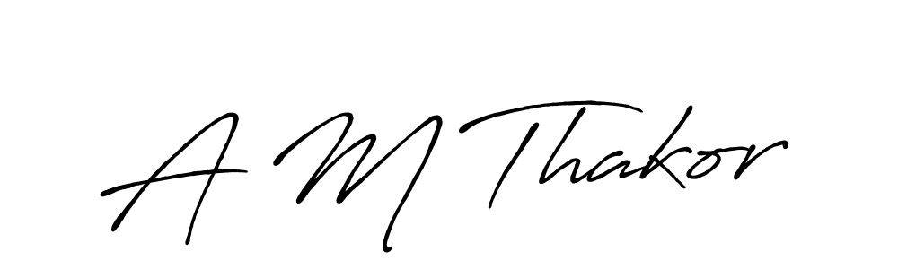 The best way (Antro_Vectra_Bolder) to make a short signature is to pick only two or three words in your name. The name A M Thakor include a total of six letters. For converting this name. A M Thakor signature style 7 images and pictures png