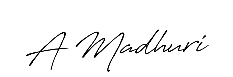 How to make A Madhuri name signature. Use Antro_Vectra_Bolder style for creating short signs online. This is the latest handwritten sign. A Madhuri signature style 7 images and pictures png