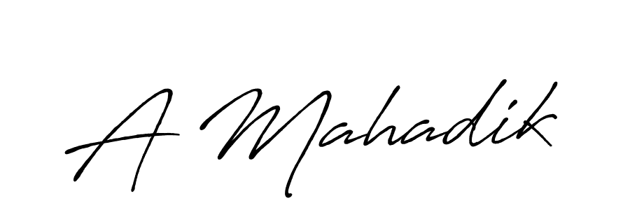 Make a beautiful signature design for name A Mahadik. With this signature (Antro_Vectra_Bolder) style, you can create a handwritten signature for free. A Mahadik signature style 7 images and pictures png