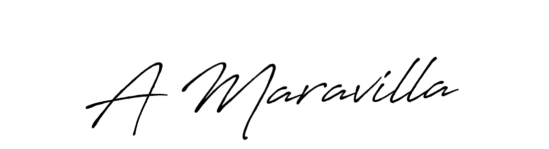 if you are searching for the best signature style for your name A Maravilla. so please give up your signature search. here we have designed multiple signature styles  using Antro_Vectra_Bolder. A Maravilla signature style 7 images and pictures png