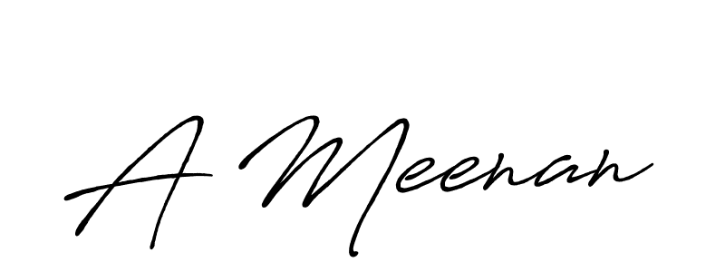 Create a beautiful signature design for name A Meenan. With this signature (Antro_Vectra_Bolder) fonts, you can make a handwritten signature for free. A Meenan signature style 7 images and pictures png