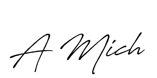 Also You can easily find your signature by using the search form. We will create A Mich name handwritten signature images for you free of cost using Antro_Vectra_Bolder sign style. A Mich signature style 7 images and pictures png