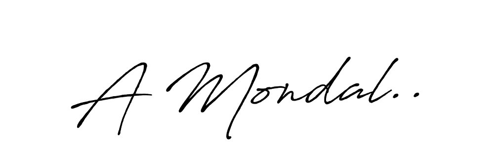 Make a beautiful signature design for name A Mondal... With this signature (Antro_Vectra_Bolder) style, you can create a handwritten signature for free. A Mondal.. signature style 7 images and pictures png