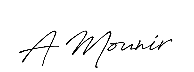 Design your own signature with our free online signature maker. With this signature software, you can create a handwritten (Antro_Vectra_Bolder) signature for name A Mounir. A Mounir signature style 7 images and pictures png