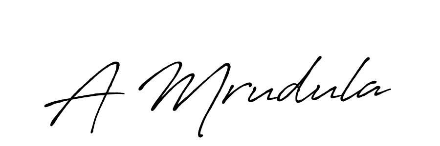 How to make A Mrudula signature? Antro_Vectra_Bolder is a professional autograph style. Create handwritten signature for A Mrudula name. A Mrudula signature style 7 images and pictures png