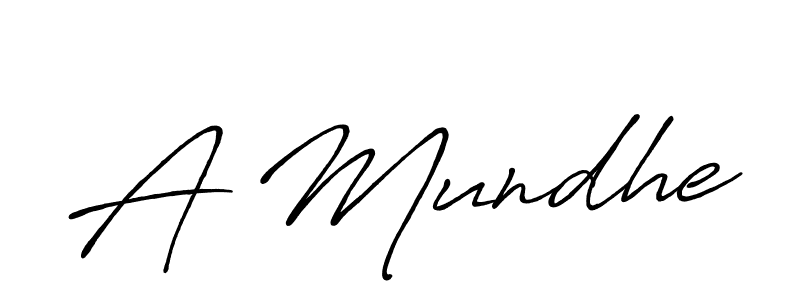 Use a signature maker to create a handwritten signature online. With this signature software, you can design (Antro_Vectra_Bolder) your own signature for name A Mundhe. A Mundhe signature style 7 images and pictures png