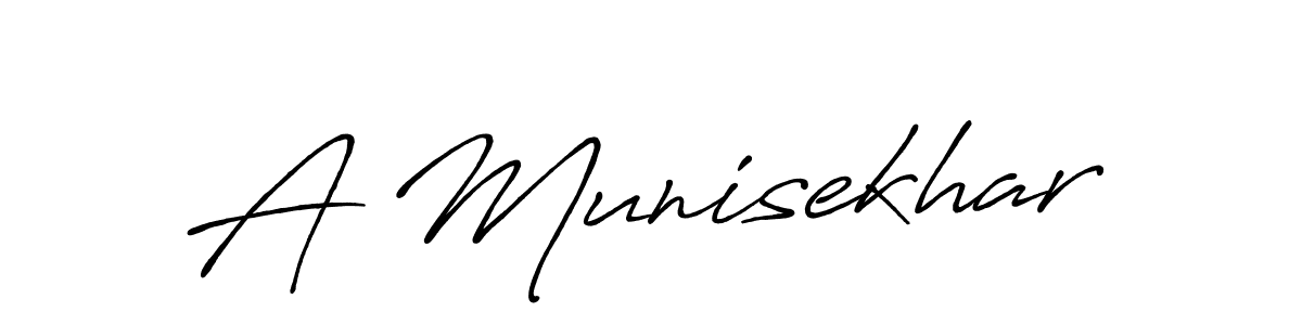 Create a beautiful signature design for name A Munisekhar. With this signature (Antro_Vectra_Bolder) fonts, you can make a handwritten signature for free. A Munisekhar signature style 7 images and pictures png