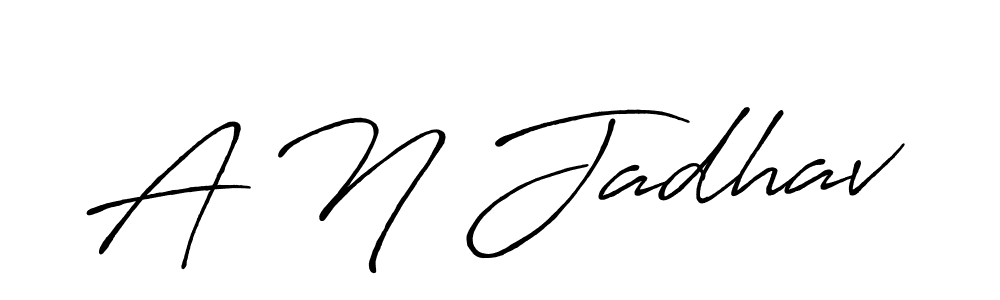 Make a beautiful signature design for name A N Jadhav. With this signature (Antro_Vectra_Bolder) style, you can create a handwritten signature for free. A N Jadhav signature style 7 images and pictures png