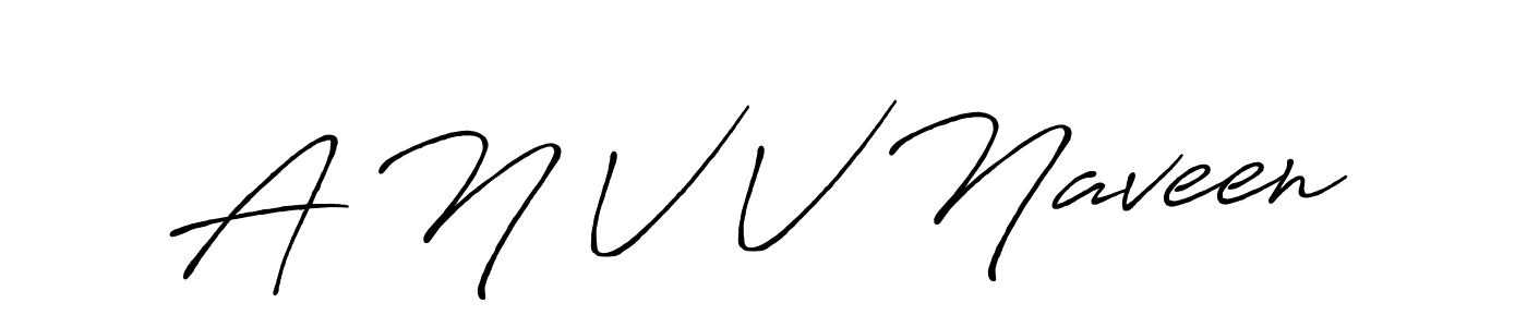 Use a signature maker to create a handwritten signature online. With this signature software, you can design (Antro_Vectra_Bolder) your own signature for name A N V V Naveen. A N V V Naveen signature style 7 images and pictures png