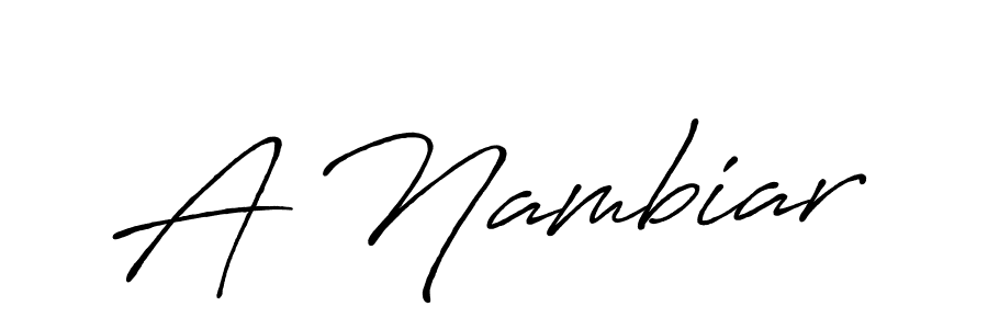 Also we have A Nambiar name is the best signature style. Create professional handwritten signature collection using Antro_Vectra_Bolder autograph style. A Nambiar signature style 7 images and pictures png