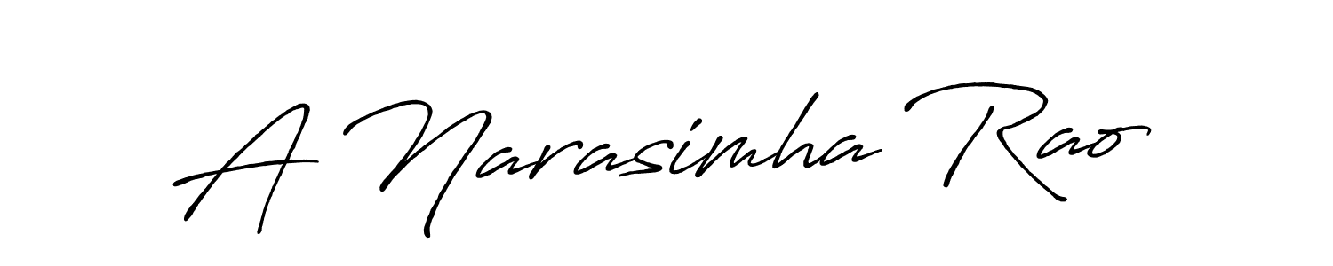 Create a beautiful signature design for name A Narasimha Rao. With this signature (Antro_Vectra_Bolder) fonts, you can make a handwritten signature for free. A Narasimha Rao signature style 7 images and pictures png