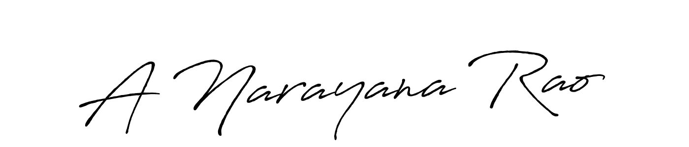 Create a beautiful signature design for name A Narayana Rao. With this signature (Antro_Vectra_Bolder) fonts, you can make a handwritten signature for free. A Narayana Rao signature style 7 images and pictures png