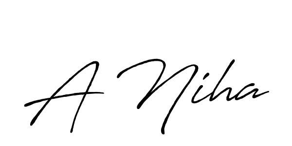 Use a signature maker to create a handwritten signature online. With this signature software, you can design (Antro_Vectra_Bolder) your own signature for name A Niha. A Niha signature style 7 images and pictures png