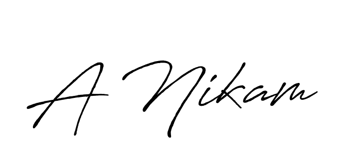 Make a beautiful signature design for name A Nikam. With this signature (Antro_Vectra_Bolder) style, you can create a handwritten signature for free. A Nikam signature style 7 images and pictures png