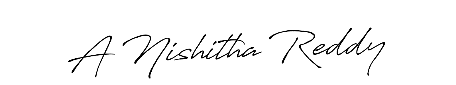 Design your own signature with our free online signature maker. With this signature software, you can create a handwritten (Antro_Vectra_Bolder) signature for name A Nishitha Reddy. A Nishitha Reddy signature style 7 images and pictures png