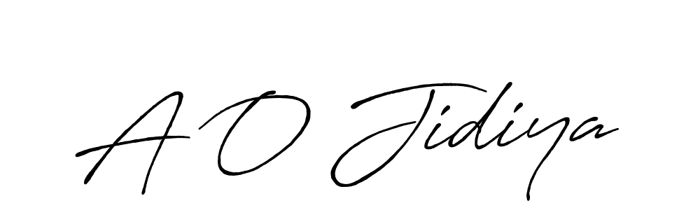Also You can easily find your signature by using the search form. We will create A O Jidiya name handwritten signature images for you free of cost using Antro_Vectra_Bolder sign style. A O Jidiya signature style 7 images and pictures png