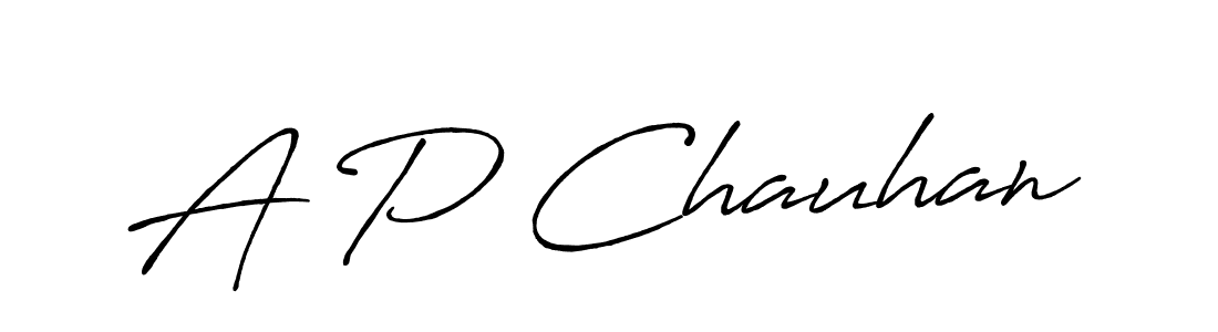 Make a beautiful signature design for name A P Chauhan. With this signature (Antro_Vectra_Bolder) style, you can create a handwritten signature for free. A P Chauhan signature style 7 images and pictures png