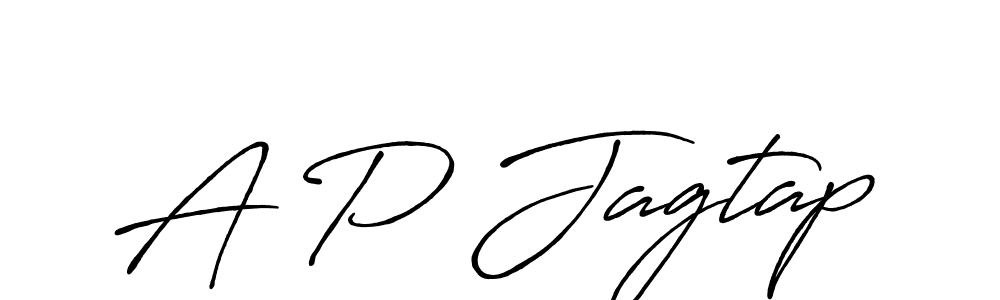 Design your own signature with our free online signature maker. With this signature software, you can create a handwritten (Antro_Vectra_Bolder) signature for name A P Jagtap. A P Jagtap signature style 7 images and pictures png