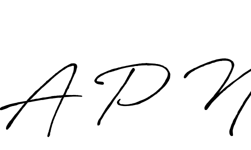 Design your own signature with our free online signature maker. With this signature software, you can create a handwritten (Antro_Vectra_Bolder) signature for name A P N. A P N signature style 7 images and pictures png