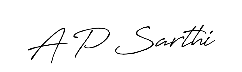 Also we have A P Sarthi name is the best signature style. Create professional handwritten signature collection using Antro_Vectra_Bolder autograph style. A P Sarthi signature style 7 images and pictures png