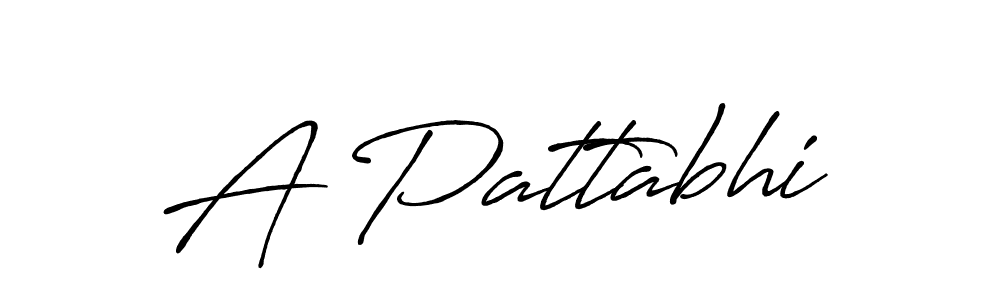 The best way (Antro_Vectra_Bolder) to make a short signature is to pick only two or three words in your name. The name A Pattabhi include a total of six letters. For converting this name. A Pattabhi signature style 7 images and pictures png