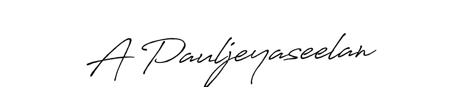 Make a beautiful signature design for name A Pauljeyaseelan. With this signature (Antro_Vectra_Bolder) style, you can create a handwritten signature for free. A Pauljeyaseelan signature style 7 images and pictures png