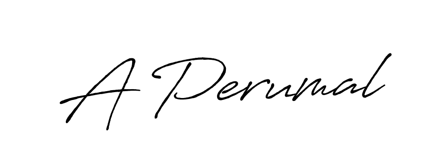 How to make A Perumal signature? Antro_Vectra_Bolder is a professional autograph style. Create handwritten signature for A Perumal name. A Perumal signature style 7 images and pictures png