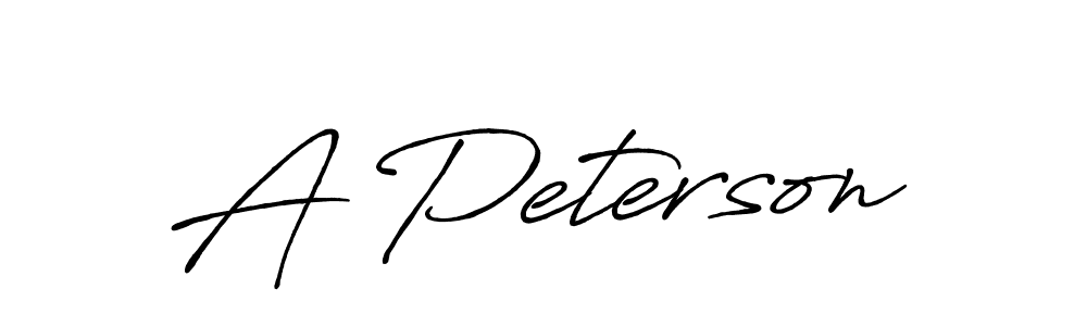 Make a beautiful signature design for name A Peterson. With this signature (Antro_Vectra_Bolder) style, you can create a handwritten signature for free. A Peterson signature style 7 images and pictures png