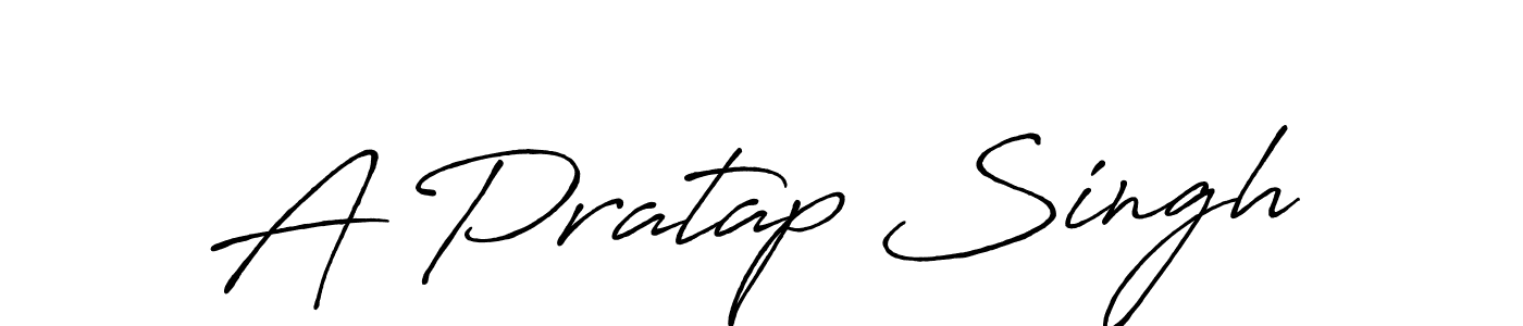 Design your own signature with our free online signature maker. With this signature software, you can create a handwritten (Antro_Vectra_Bolder) signature for name A Pratap Singh. A Pratap Singh signature style 7 images and pictures png