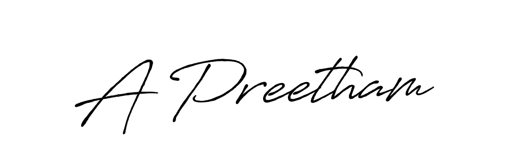 Make a beautiful signature design for name A Preetham. With this signature (Antro_Vectra_Bolder) style, you can create a handwritten signature for free. A Preetham signature style 7 images and pictures png