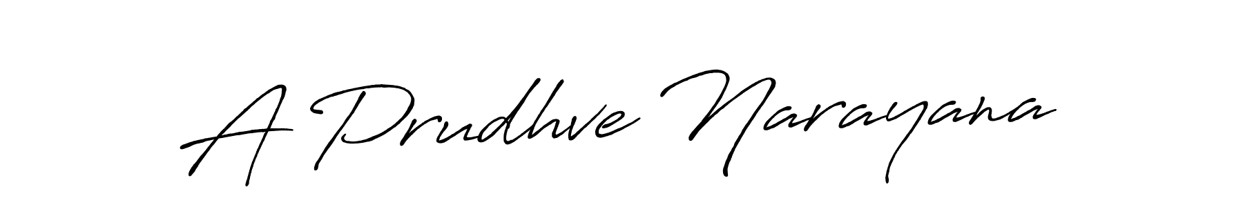 Make a beautiful signature design for name A Prudhve Narayana. With this signature (Antro_Vectra_Bolder) style, you can create a handwritten signature for free. A Prudhve Narayana signature style 7 images and pictures png