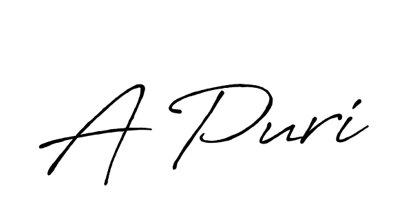 How to make A Puri signature? Antro_Vectra_Bolder is a professional autograph style. Create handwritten signature for A Puri name. A Puri signature style 7 images and pictures png