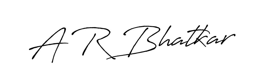The best way (Antro_Vectra_Bolder) to make a short signature is to pick only two or three words in your name. The name A R Bhatkar include a total of six letters. For converting this name. A R Bhatkar signature style 7 images and pictures png