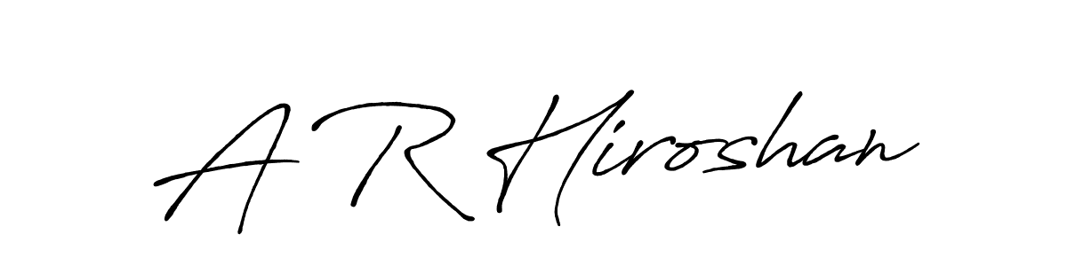 Similarly Antro_Vectra_Bolder is the best handwritten signature design. Signature creator online .You can use it as an online autograph creator for name A R Hiroshan. A R Hiroshan signature style 7 images and pictures png