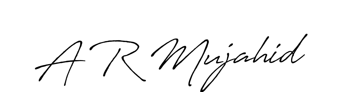 How to make A R Mujahid name signature. Use Antro_Vectra_Bolder style for creating short signs online. This is the latest handwritten sign. A R Mujahid signature style 7 images and pictures png