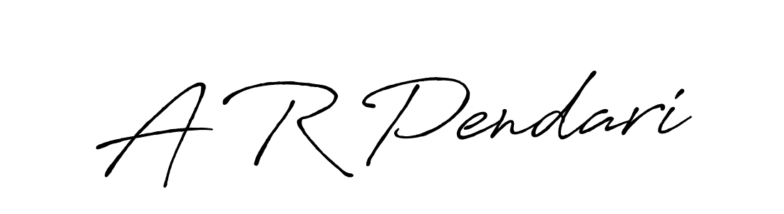 The best way (Antro_Vectra_Bolder) to make a short signature is to pick only two or three words in your name. The name A R Pendari include a total of six letters. For converting this name. A R Pendari signature style 7 images and pictures png