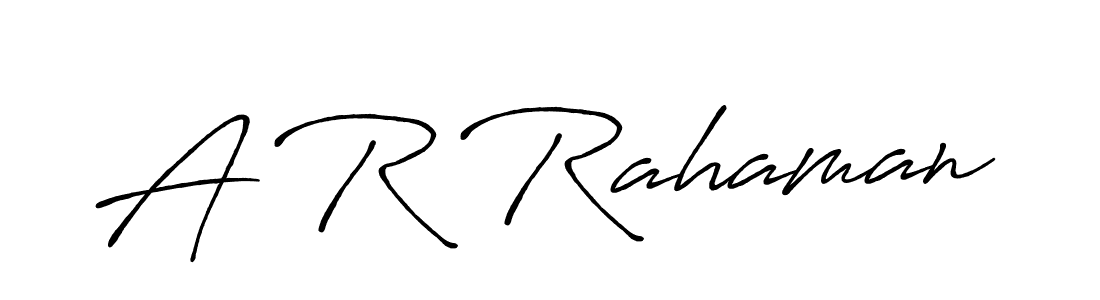 Make a beautiful signature design for name A R Rahaman. With this signature (Antro_Vectra_Bolder) style, you can create a handwritten signature for free. A R Rahaman signature style 7 images and pictures png