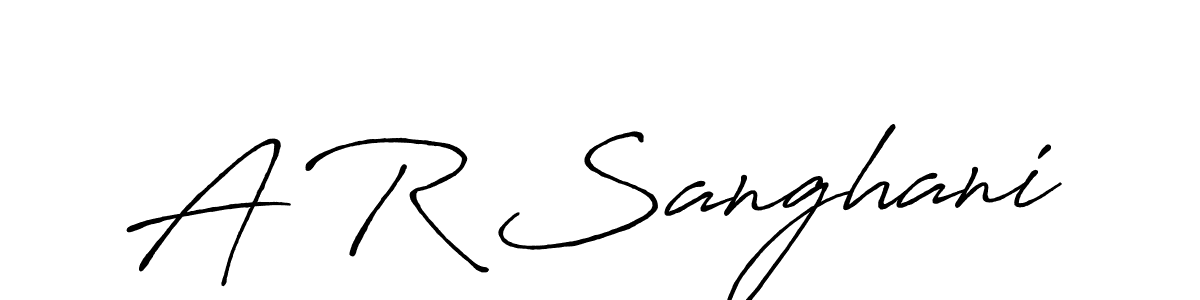 A R Sanghani stylish signature style. Best Handwritten Sign (Antro_Vectra_Bolder) for my name. Handwritten Signature Collection Ideas for my name A R Sanghani. A R Sanghani signature style 7 images and pictures png