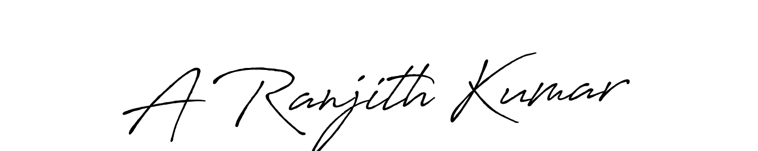 Create a beautiful signature design for name A Ranjith Kumar. With this signature (Antro_Vectra_Bolder) fonts, you can make a handwritten signature for free. A Ranjith Kumar signature style 7 images and pictures png