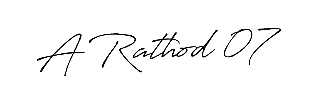 Make a beautiful signature design for name A Rathod 07. With this signature (Antro_Vectra_Bolder) style, you can create a handwritten signature for free. A Rathod 07 signature style 7 images and pictures png