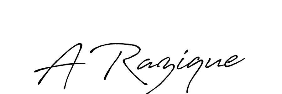 Design your own signature with our free online signature maker. With this signature software, you can create a handwritten (Antro_Vectra_Bolder) signature for name A Razique. A Razique signature style 7 images and pictures png