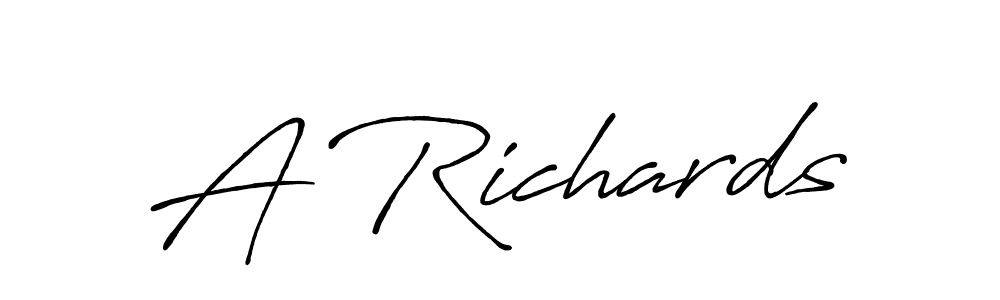 Create a beautiful signature design for name A Richards. With this signature (Antro_Vectra_Bolder) fonts, you can make a handwritten signature for free. A Richards signature style 7 images and pictures png