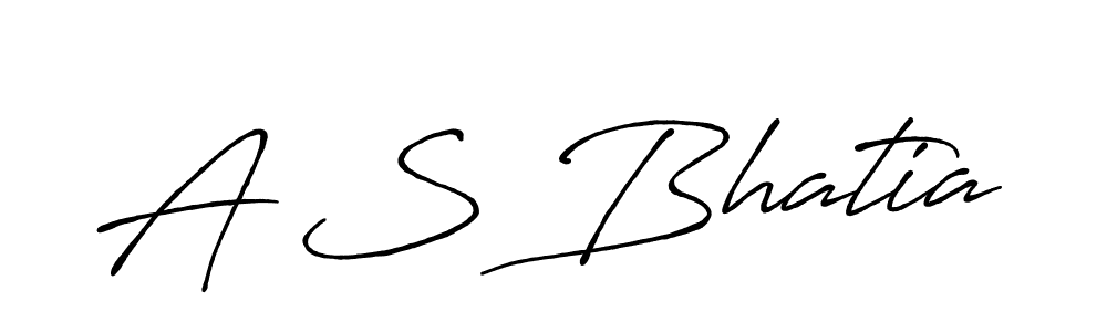 The best way (Antro_Vectra_Bolder) to make a short signature is to pick only two or three words in your name. The name A S Bhatia include a total of six letters. For converting this name. A S Bhatia signature style 7 images and pictures png