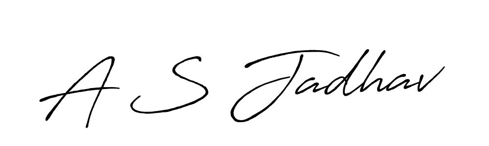 Design your own signature with our free online signature maker. With this signature software, you can create a handwritten (Antro_Vectra_Bolder) signature for name A S Jadhav. A S Jadhav signature style 7 images and pictures png