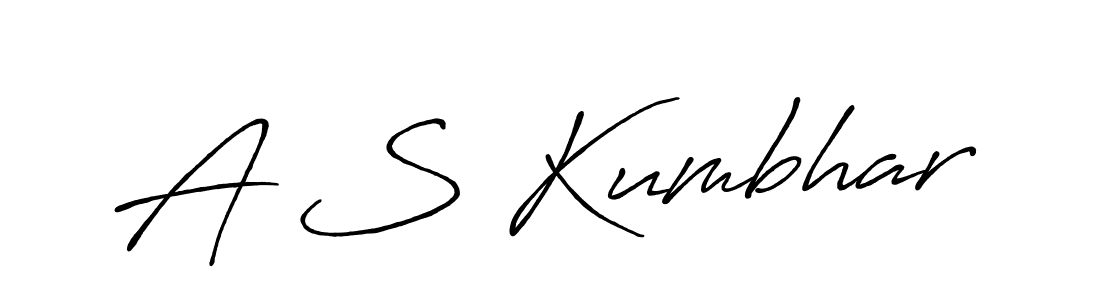 Create a beautiful signature design for name A S Kumbhar. With this signature (Antro_Vectra_Bolder) fonts, you can make a handwritten signature for free. A S Kumbhar signature style 7 images and pictures png