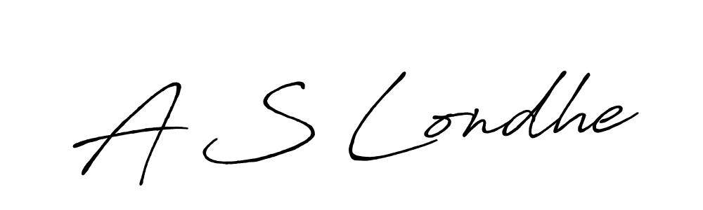 The best way (Antro_Vectra_Bolder) to make a short signature is to pick only two or three words in your name. The name A S Londhe include a total of six letters. For converting this name. A S Londhe signature style 7 images and pictures png