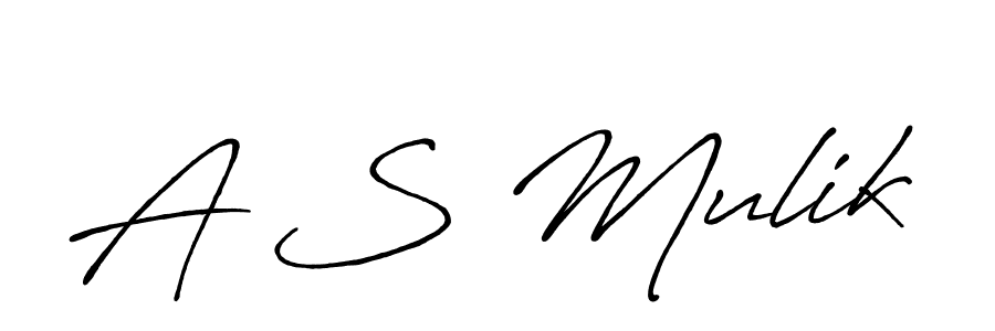 Also we have A S Mulik name is the best signature style. Create professional handwritten signature collection using Antro_Vectra_Bolder autograph style. A S Mulik signature style 7 images and pictures png