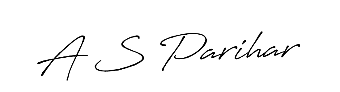 The best way (Antro_Vectra_Bolder) to make a short signature is to pick only two or three words in your name. The name A S Parihar include a total of six letters. For converting this name. A S Parihar signature style 7 images and pictures png