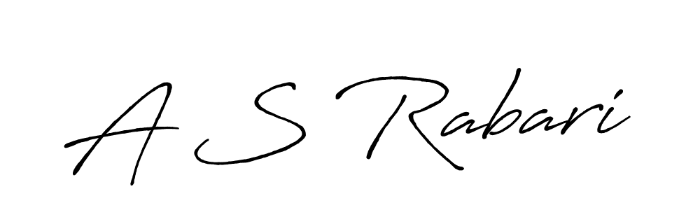 Create a beautiful signature design for name A S Rabari. With this signature (Antro_Vectra_Bolder) fonts, you can make a handwritten signature for free. A S Rabari signature style 7 images and pictures png